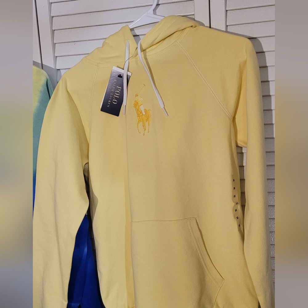 Womens Polo Ralph Lauren Yellow Hoodie Sweater
